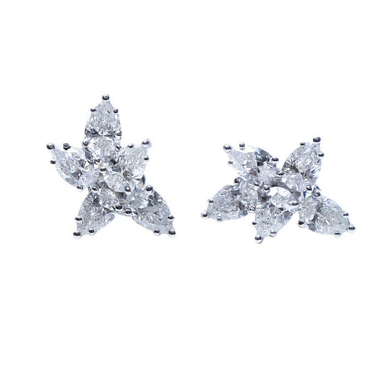 Pear diamond earring